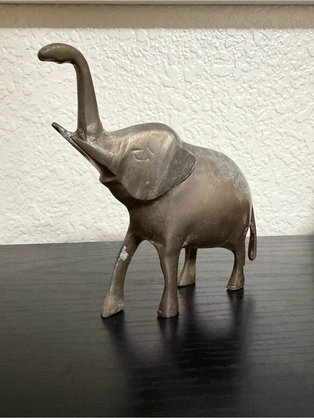 Bronze-Finish Elephant Figurine Home Art Decor